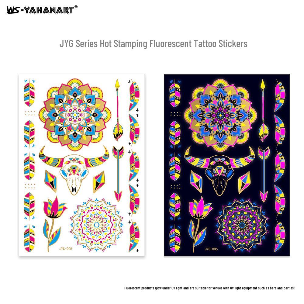 2025 American Style Waterproof Feather Tattoo Stickers: Cross-border Fluorescent Hot Stamping for Full Arm & Face. 15 x 21 cm, opp packaging
2025 American Style Waterproof Feather Tattoo Stickers: Cross-border Fluorescent Hot Stamping for Full Arm & Face. 15 x 21 cm, opp packaging