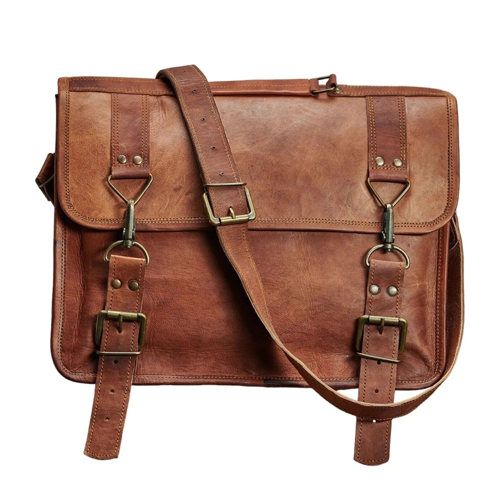 Fat Leather Messenger Bag Shoulder Laptop Briefcase Men s Satchel Vintage 16 x 12 x 5 in коричневий
Fat Leather Messenger Bag Shoulder Laptop Briefcase Men s Satchel Vintage 16 x 12 x 5 in коричневий