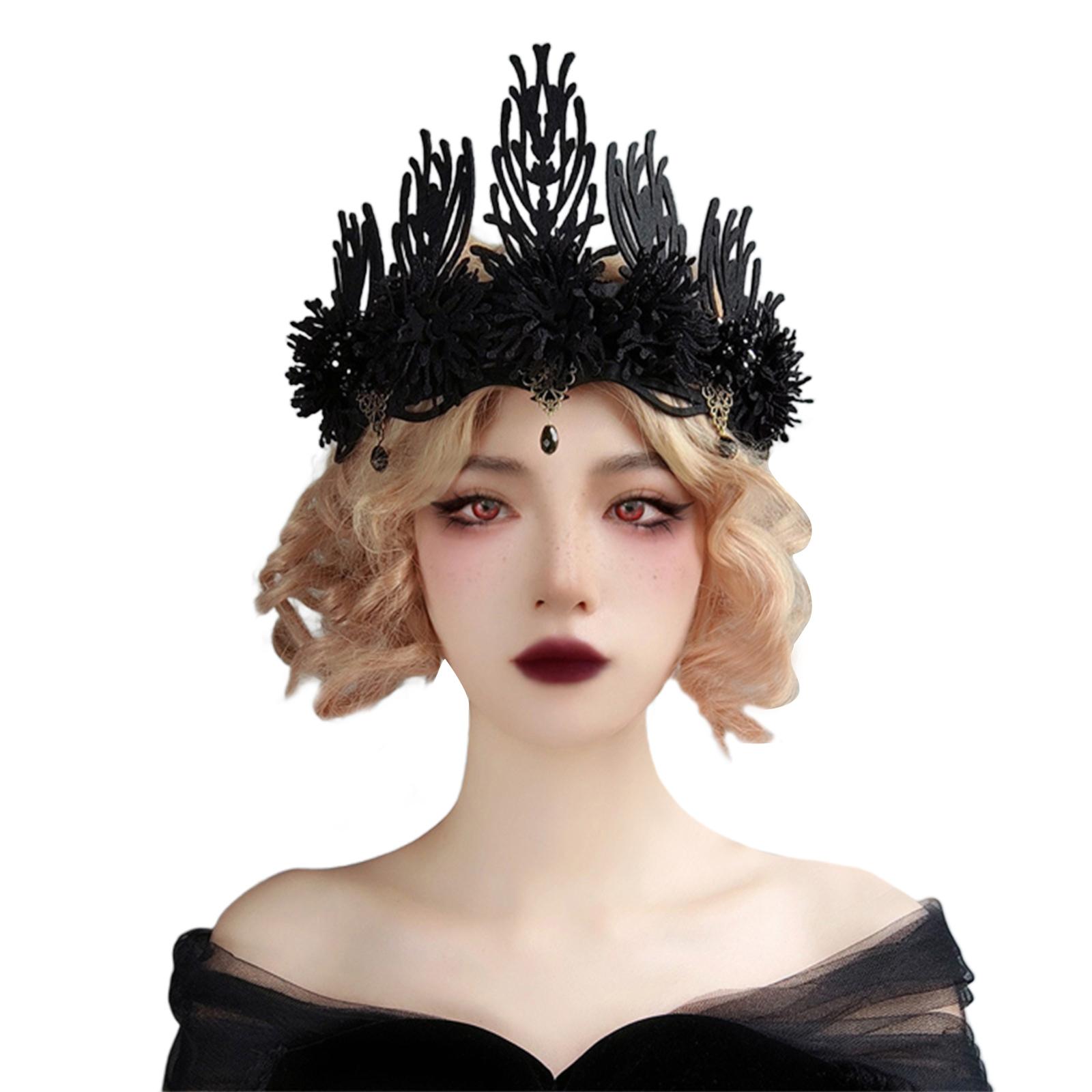 Tassels Witch Crown Headband for Women Baroque Style Crown Headpiece for Weddings Proms Party Vintage Gothic Headwear чорний
Tassels Witch Crown Headband for Women Baroque Style Crown Headpiece for Weddings Proms Party Vintage Gothic Headwear чорний