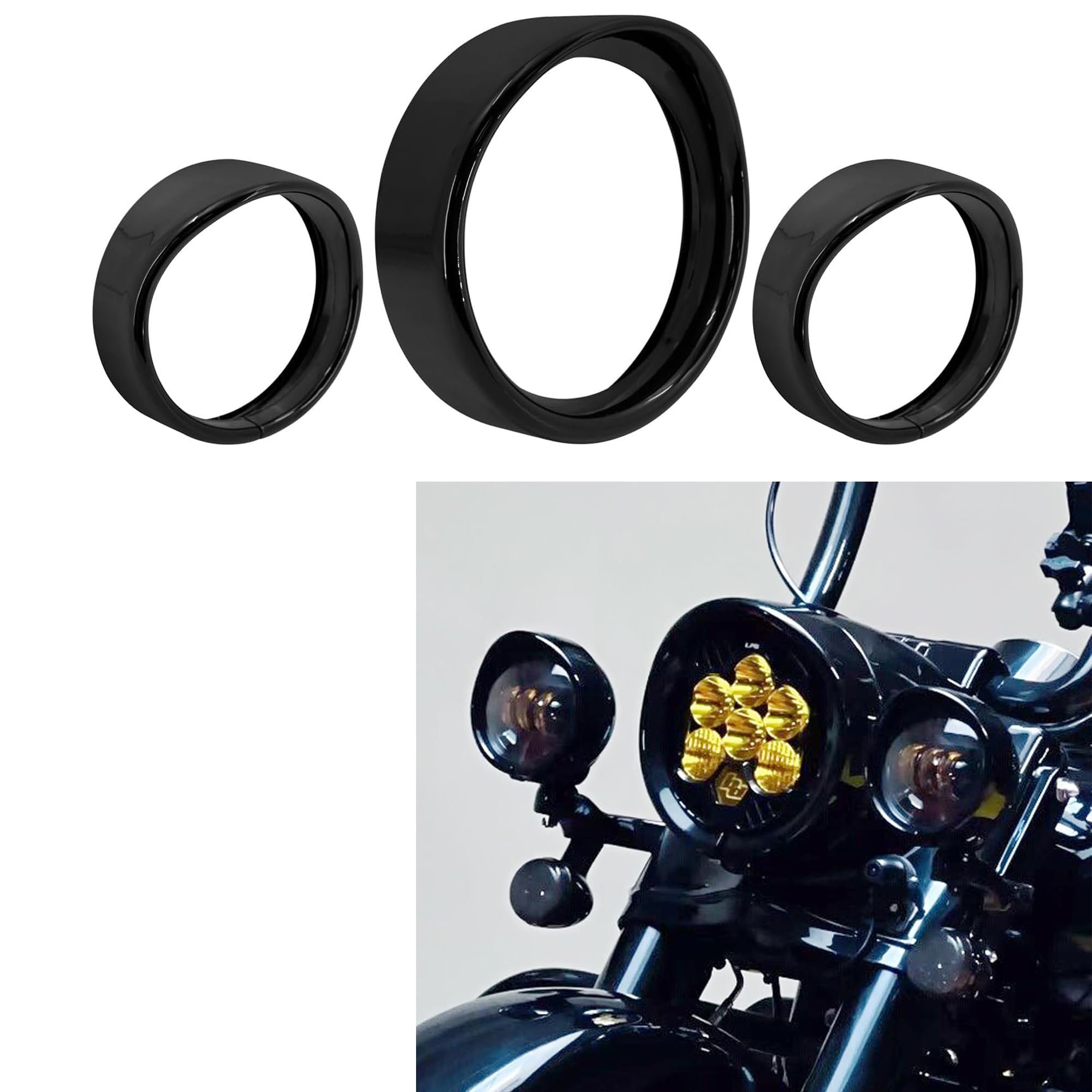 Yoothi Compatible Motorcycle Headlight Trim Ring Fog Light Trim Ring Trim Visor Ring for Harley Touring Softail Dyna Chrome Motorcycle Headlight Trim чорний
Yoothi Compatible Motorcycle Headlight Trim Ring Fog Light Trim Ring Trim Visor Ring for Harley Touring Softail Dyna Chrome Motorcycle Headlight Trim чорний