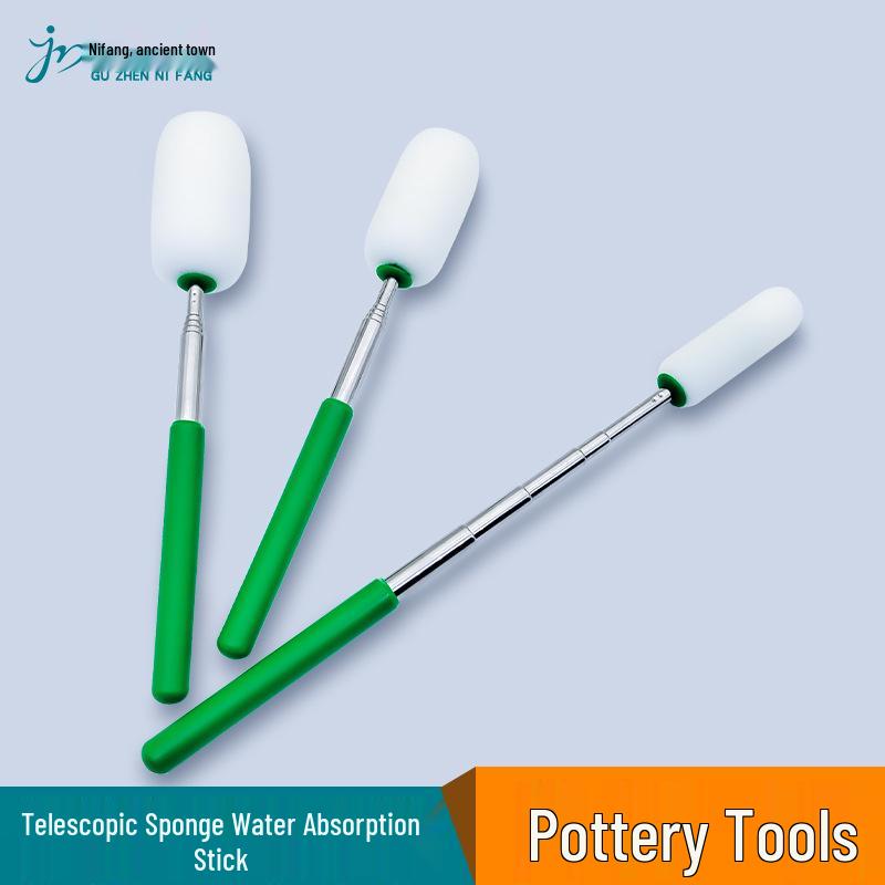 Rotating Telescopic Ceramic Sponge Tool: Shape Pottery & Remove Water from Tall/Narrow Greenware
Rotating Telescopic Ceramic Sponge Tool: Shape Pottery & Remove Water from Tall/Narrow Greenware