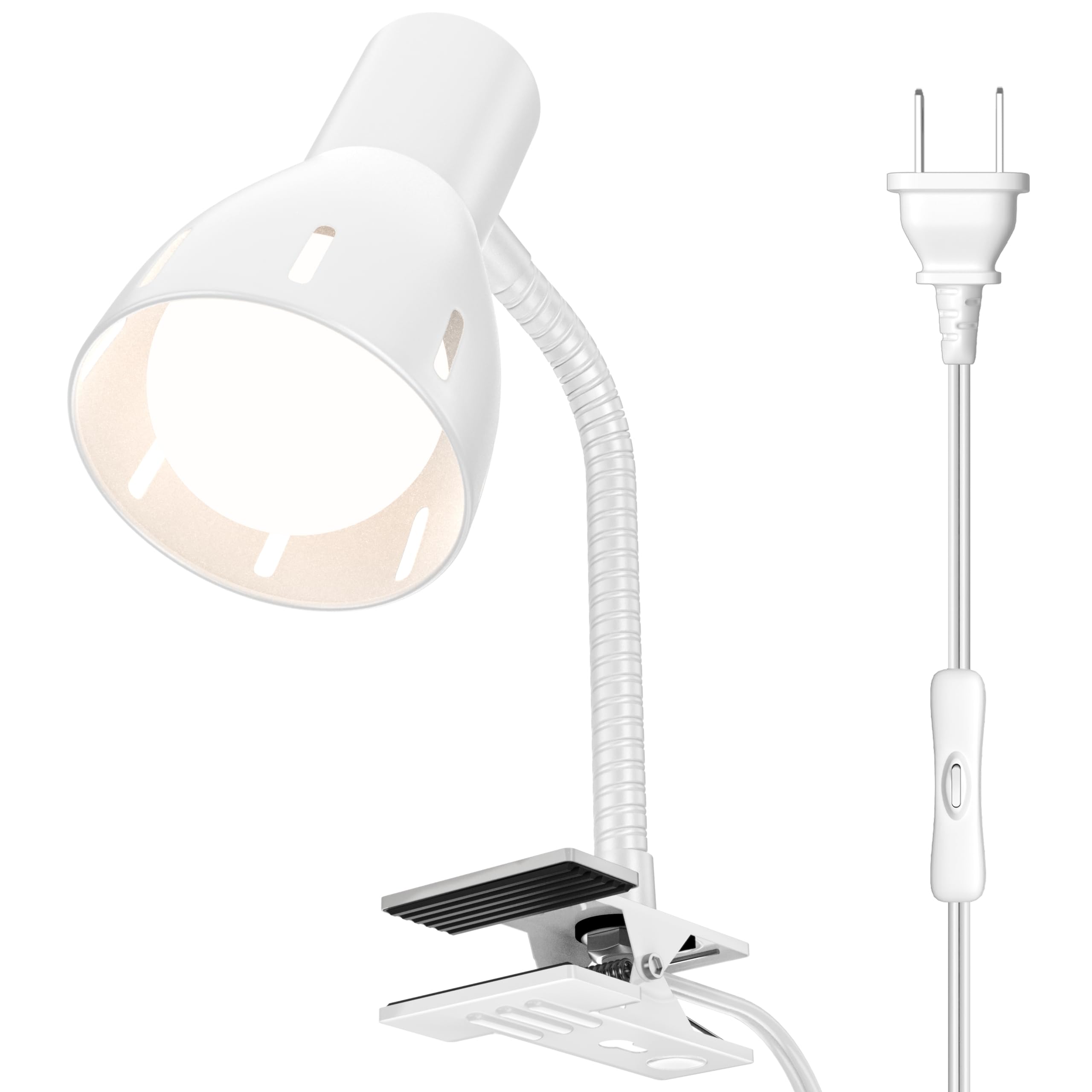 Pispoer Clip-on Lamp, 360° Rotating Table Lamp, E26 Holder, with LED Bulb (9W, 5000K Color Temperature), Indoor Use, with Switch Socket, for Indoor
Pispoer Clip-on Lamp, 360° Rotating Table Lamp, E26 Holder, with LED Bulb (9W, 5000K Color Temperature), Indoor Use, with Switch Socket, for Indoor