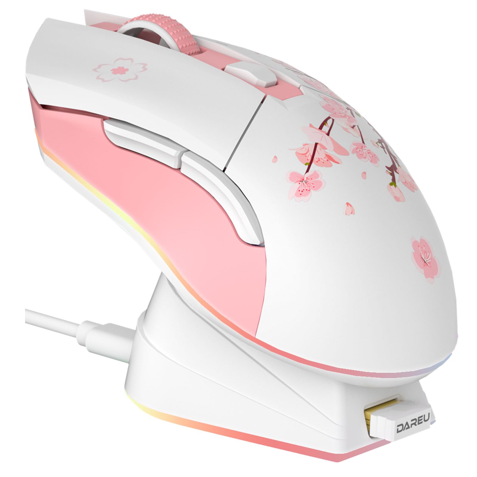 DAREU Gaming Mouse Wireless Cherry Wireless USB Connectable Lightweight 85g Ergonomic Cute Sakura 12000DPI Charging Dock Included Programmable EM901X цвітіння вишні, рожевий колір
DAREU Gaming Mouse Wireless Cherry Wireless USB Connectable Lightweight 85g Ergonomic Cute Sakura 12000DPI Charging Dock Included Programmable EM901X цвітіння вишні, рожевий колір