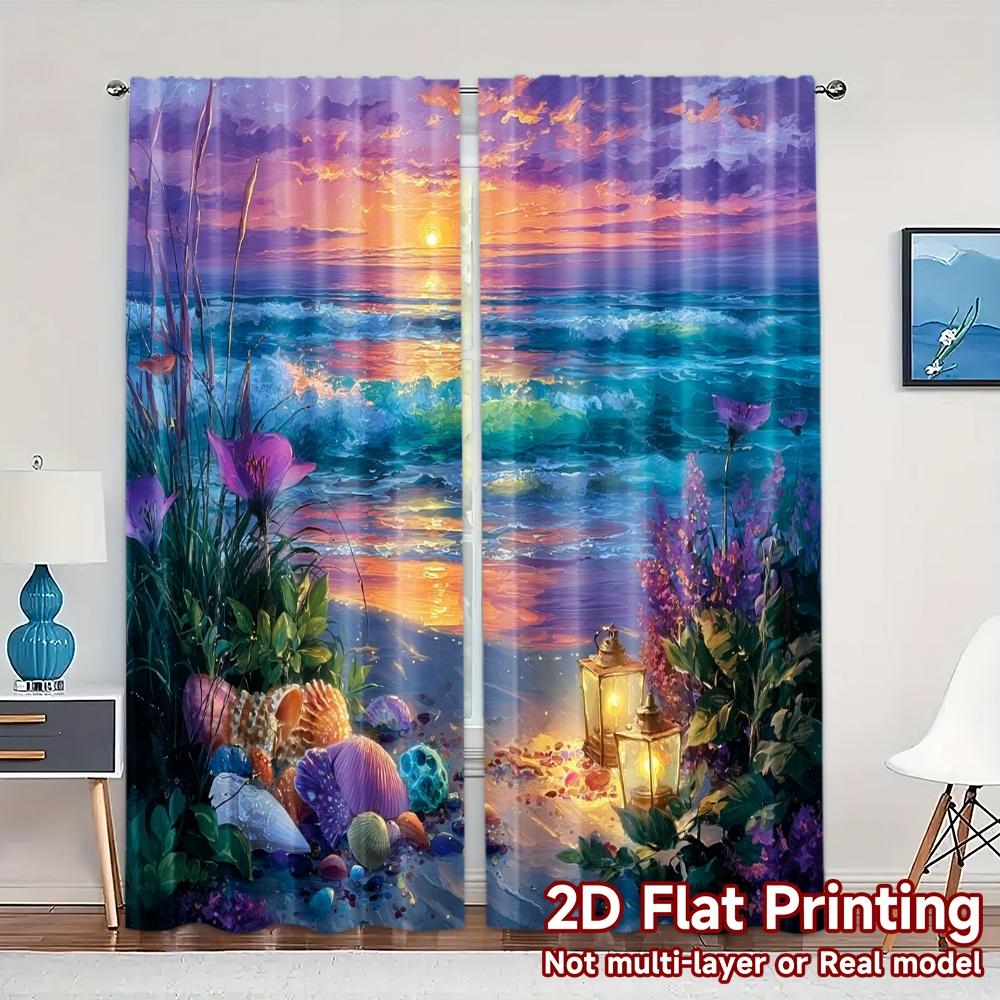 Set Of 2 Contemporary Flat Printing Curtains Without Rod Seashells Twilight Chic Versatile Durable Polyester Curtain Made W100*H70(CM)-Rod Pocket&2PCS
Set Of 2 Contemporary Flat Printing Curtains Without Rod Seashells Twilight Chic Versatile Durable Polyester Curtain Made W100*H70(CM)-Rod Pocket&2PCS