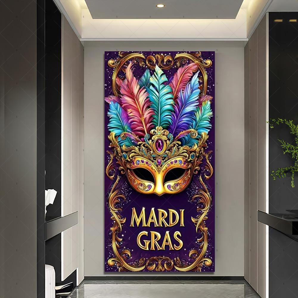 Venice Carnival Mask Door Cover Backdrop Mardi Gras Masquerade Party Decorations Colourful Feather Background Photo Shoot Prop 120X60CM
Venice Carnival Mask Door Cover Backdrop Mardi Gras Masquerade Party Decorations Colourful Feather Background Photo Shoot Prop 120X60CM