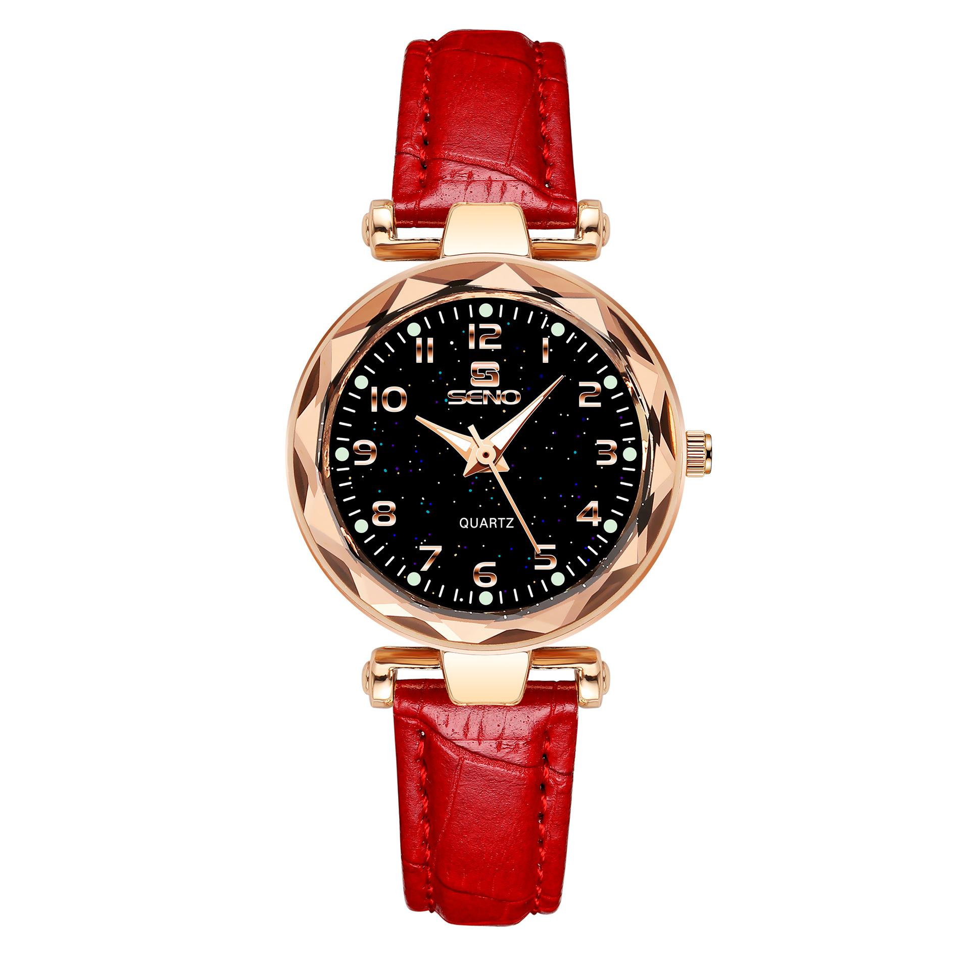 SENO Starry Sky Watch Женская мода Тенденция Водонепроницаемые кварцевые часы с поясом красный
SENO Starry Sky Watch Женская мода Тенденция Водонепроницаемые кварцевые часы с поясом красный