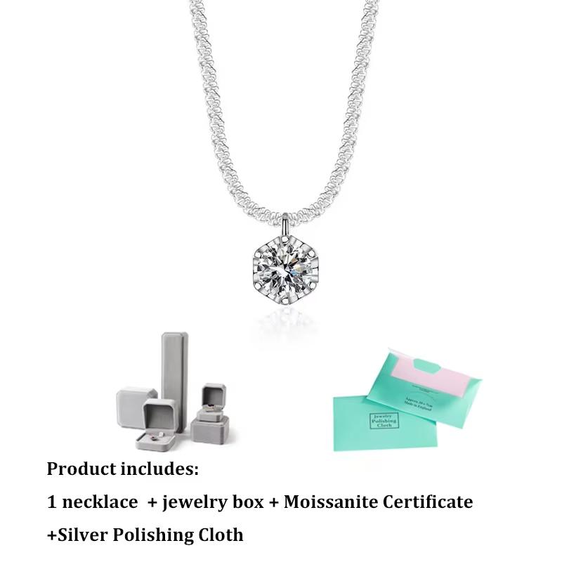 GRA Certified Moissanite 6 Prong Pendant Necklace Real S925 Silver Sparkling Cauliflower Chain for Women Fine Jewelry 5.0mm 0.5ct D Color
GRA Certified Moissanite 6 Prong Pendant Necklace Real S925 Silver Sparkling Cauliflower Chain for Women Fine Jewelry 5.0mm 0.5ct D Color