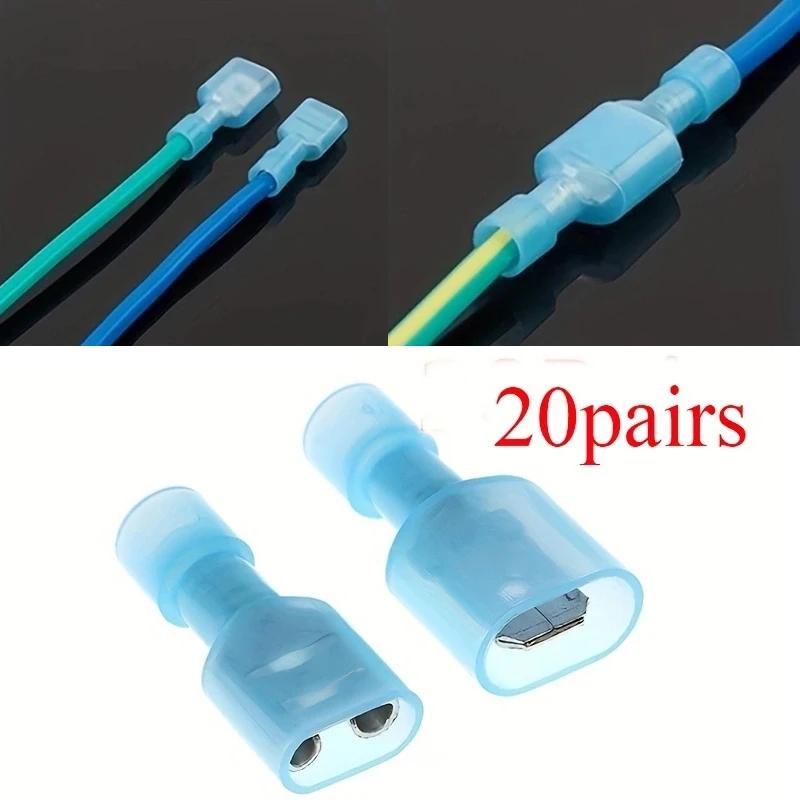 20 Pairs Spade Crimp Connectors Nylon Fully Insulated Electrical Wire Cable Crimp Terminals Kit Set
20 Pairs Spade Crimp Connectors Nylon Fully Insulated Electrical Wire Cable Crimp Terminals Kit Set