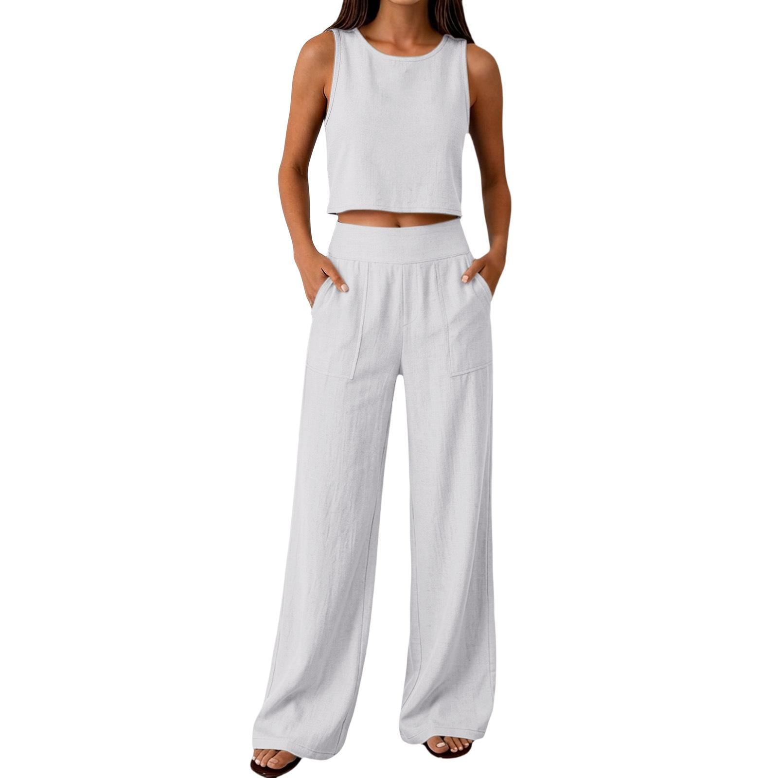 Women s Fashionable Casual Round-Neck Sleeveless Two-Piece Set XL білий
Women s Fashionable Casual Round-Neck Sleeveless Two-Piece Set XL білий