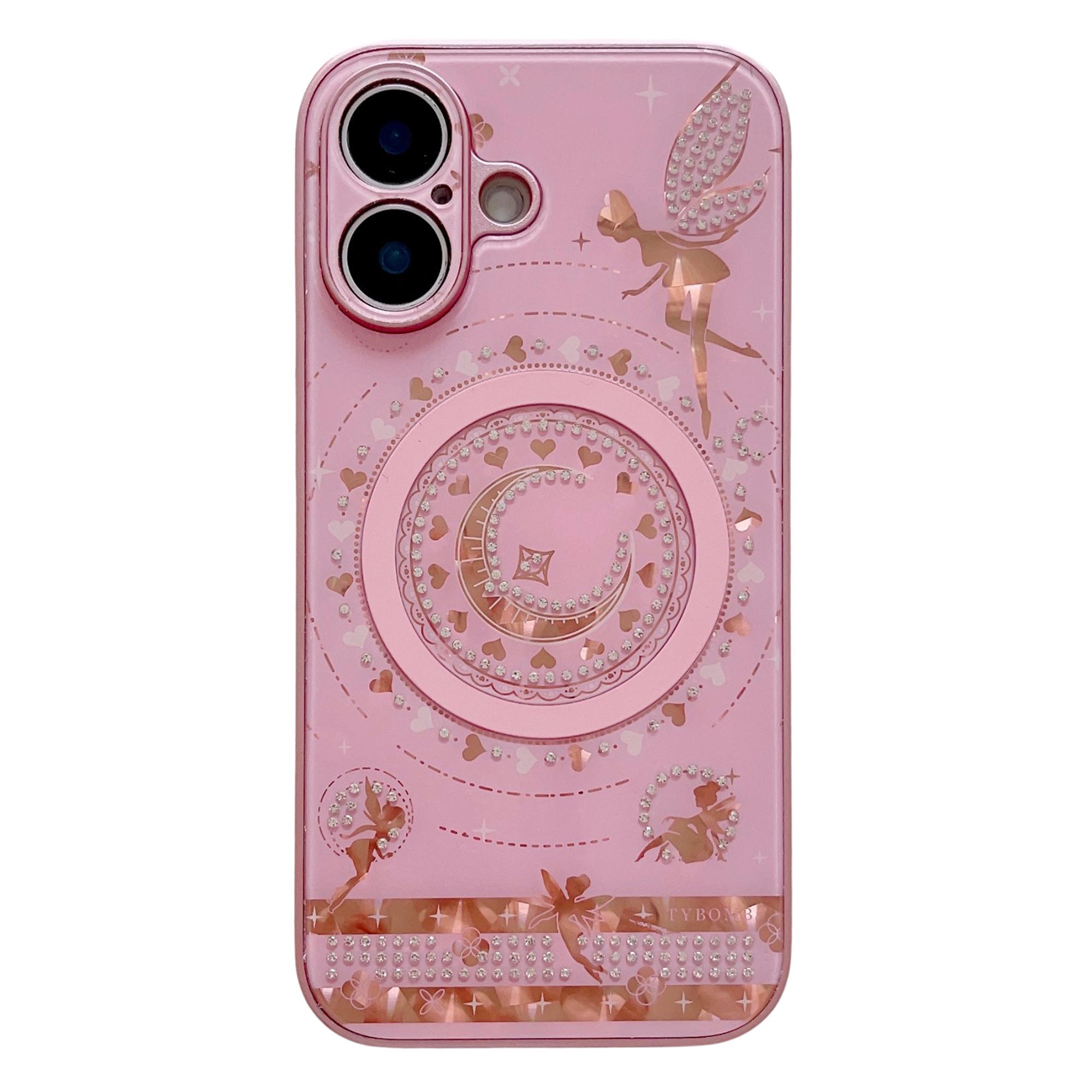 For iPhone 16 Magnetic Case Star Moon Pattern Rhinestones Decor TPU+PC Phone Cover - Pink
For iPhone 16 Magnetic Case Star Moon Pattern Rhinestones Decor TPU+PC Phone Cover - Pink