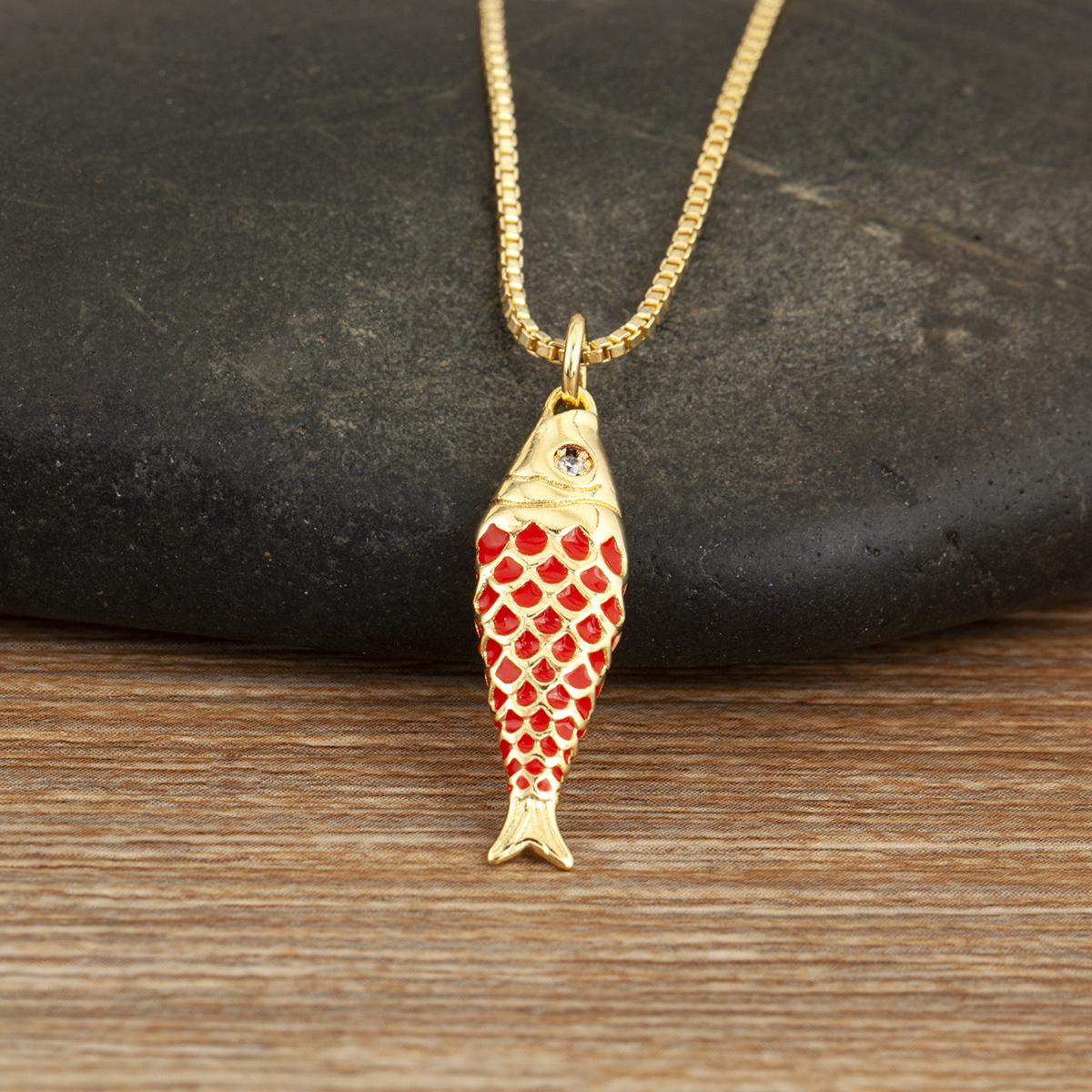 Nidin New Arrival S/L Sizes Enamel Fish Charm Pendant Necklace For Women Fashion Versatile Copper Chain Link Jewelry Gifts
Nidin New Arrival S/L Sizes Enamel Fish Charm Pendant Necklace For Women Fashion Versatile Copper Chain Link Jewelry Gifts
