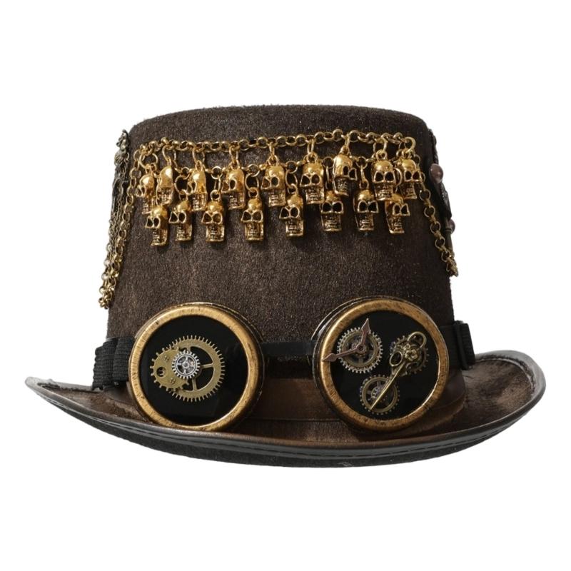 Victorian sci-fi Protective eyewear Top Hat With Detachable Bronze Eyewear For Cosplay Parties Outdoor Adventures And Victorian Costume Accessories
Victorian sci-fi Protective eyewear Top Hat With Detachable Bronze Eyewear For Cosplay Parties Outdoor Adventures And Victorian Costume Accessories
