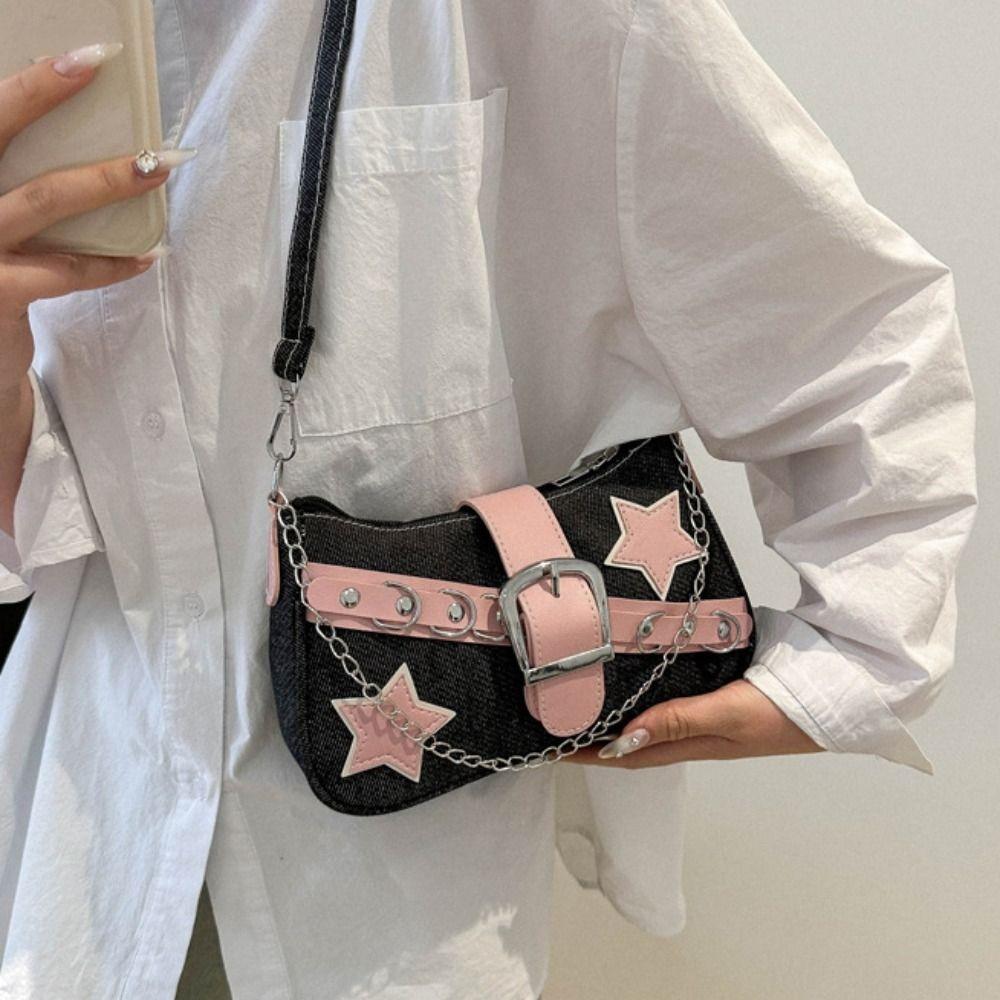 Handbag Korean Style Shoulder Bag Star Pattern Denim Tote Bag Casual Y2k Underarm Bag Outdoor синий
Handbag Korean Style Shoulder Bag Star Pattern Denim Tote Bag Casual Y2k Underarm Bag Outdoor синий