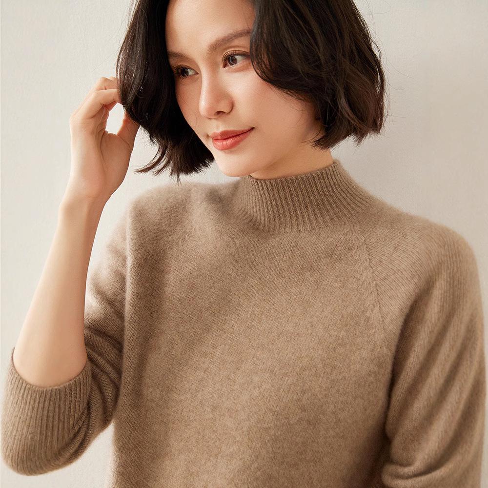 Women s Cashmere Raglan Sleeve Slim Fit Sweater - Half High Neck, Thickened, Solid Color, Versatile Knitted Top. XL (120-135 jin)
Women s Cashmere Raglan Sleeve Slim Fit Sweater - Half High Neck, Thickened, Solid Color, Versatile Knitted Top. XL (120-135 jin)