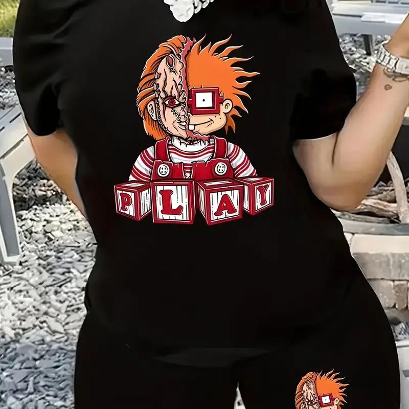 Cartoons Graphic Print Casual Short Sleeve T-shirt Women s Clothing Street All-math Tops Fashion Hip Hop Casual Female Clothing M
Cartoons Graphic Print Casual Short Sleeve T-shirt Women s Clothing Street All-math Tops Fashion Hip Hop Casual Female Clothing M