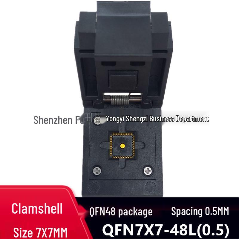QFN48 Burn-in Socket for QFN7X7-48L(0.5) IC Testing - High Temp Gold-Plated Programmer Base
QFN48 Burn-in Socket for QFN7X7-48L(0.5) IC Testing - High Temp Gold-Plated Programmer Base