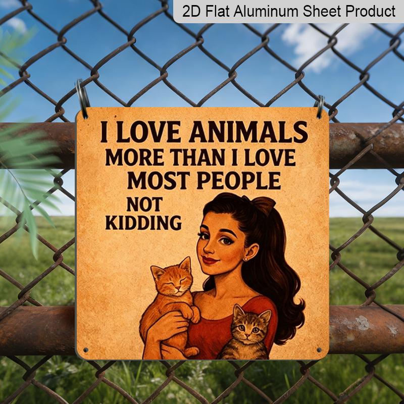 2D Flat - 1pc Vintage Aluminum Metal Sign, Outdoor Decorative Wall Plaque, Styled Like Retro Tin Signs, Featuring A Quote for Animal Lovers, I Love 20*20cm
2D Flat - 1pc Vintage Aluminum Metal Sign, Outdoor Decorative Wall Plaque, Styled Like Retro Tin Signs, Featuring A Quote for Animal Lovers, I Love 20*20cm
