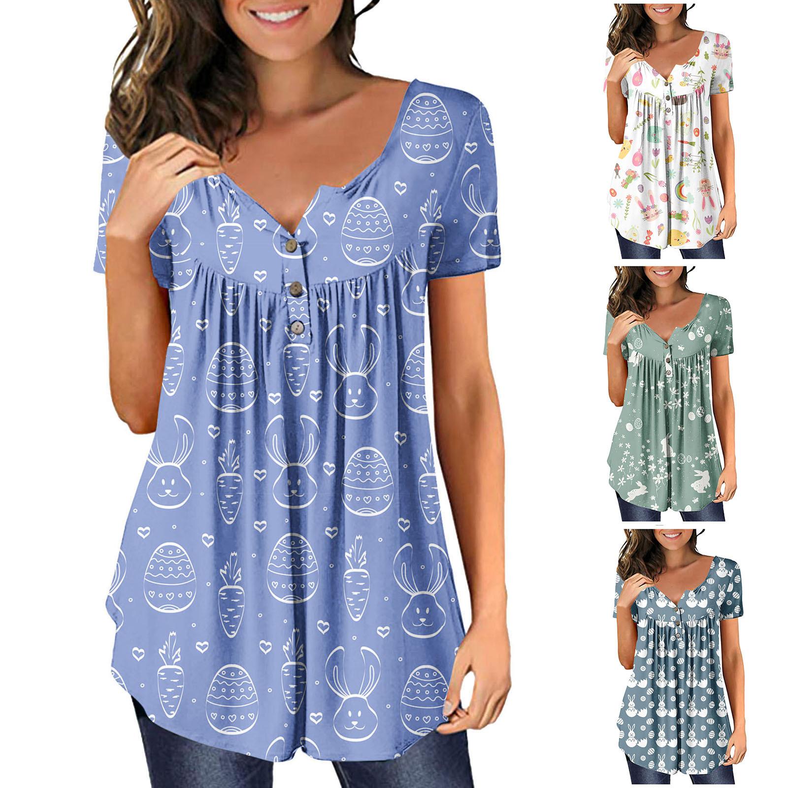 Женская мода, свободный повседневный топ с v-образным вырезом и короткими рукавами с принтом и пуговицами
Женская мода, свободный повседневный топ с v-образным вырезом и короткими рукавами с принтом и пуговицами