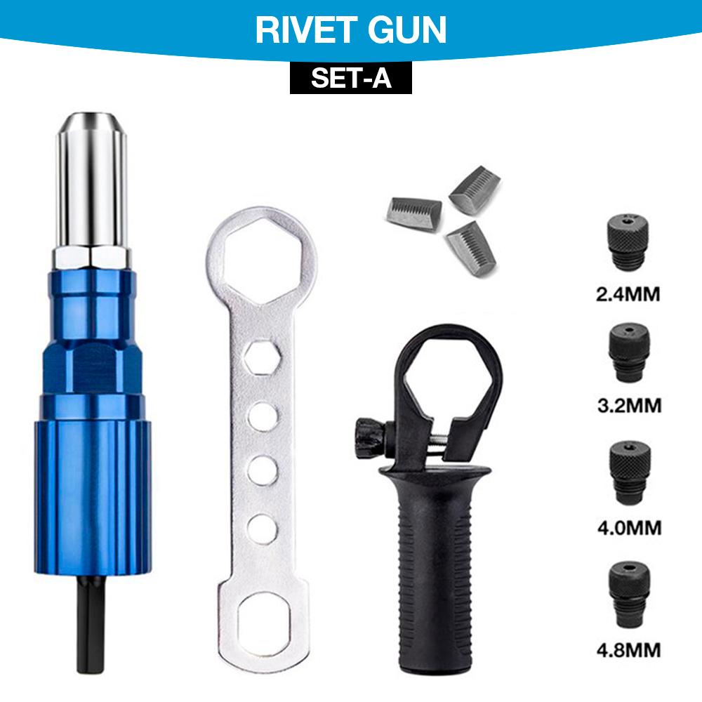 Electric Rivet Gun 2.4mm-4.8mm Portable Rivet Nut Gun Drill Adapter Home Plug-in Riveting Tool Wireless Rivet Nail Bit Tools Kit
Electric Rivet Gun 2.4mm-4.8mm Portable Rivet Nut Gun Drill Adapter Home Plug-in Riveting Tool Wireless Rivet Nail Bit Tools Kit