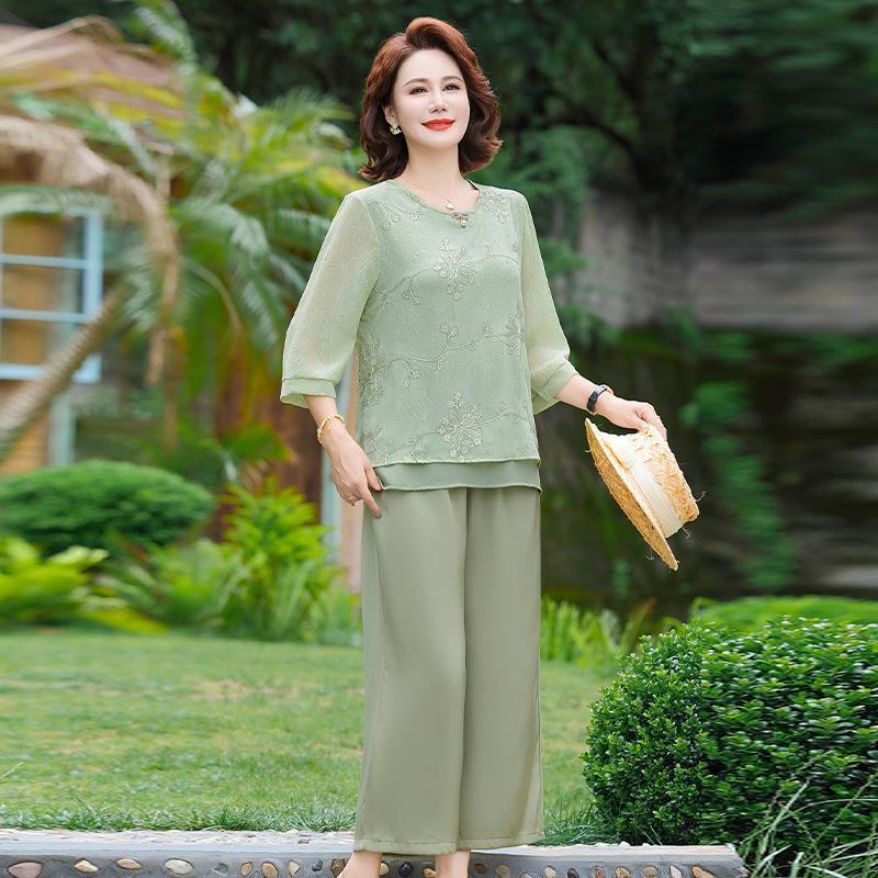 2026 New Arrival: Stylish Chinese National Style Summer Short-Sleeve Two-Piece Set for Middle-Aged and Elderly Mothers 7XL світло-зелений колір
2026 New Arrival: Stylish Chinese National Style Summer Short-Sleeve Two-Piece Set for Middle-Aged and Elderly Mothers 7XL світло-зелений колір