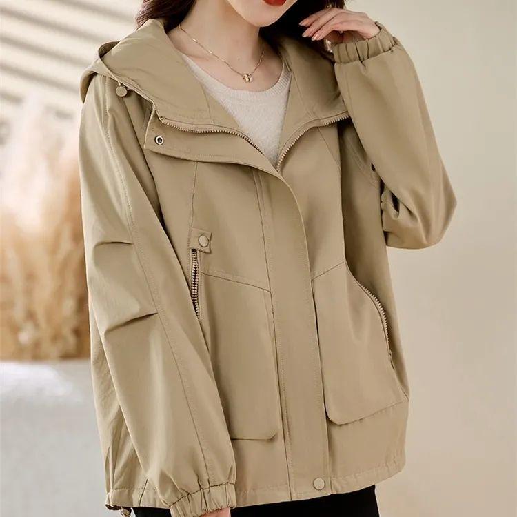 Khaki Hooded Casual Loose Trench Coat - Petite Jacket M up to 105
Khaki Hooded Casual Loose Trench Coat - Petite Jacket M up to 105