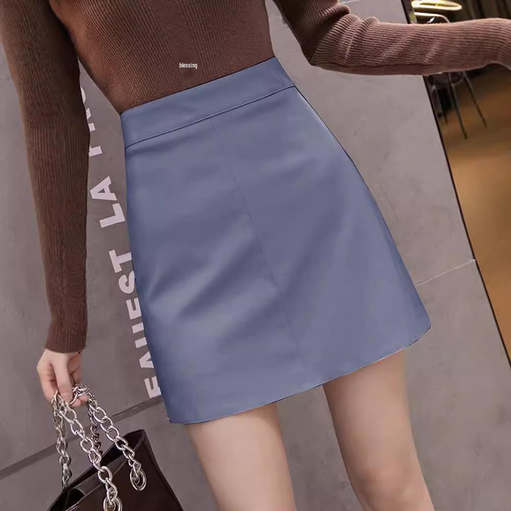 High Waist A-Line Slit Leather Skirt for Women - Autumn/Winter 2024 L темно-синього кольору
High Waist A-Line Slit Leather Skirt for Women - Autumn/Winter 2024 L темно-синього кольору