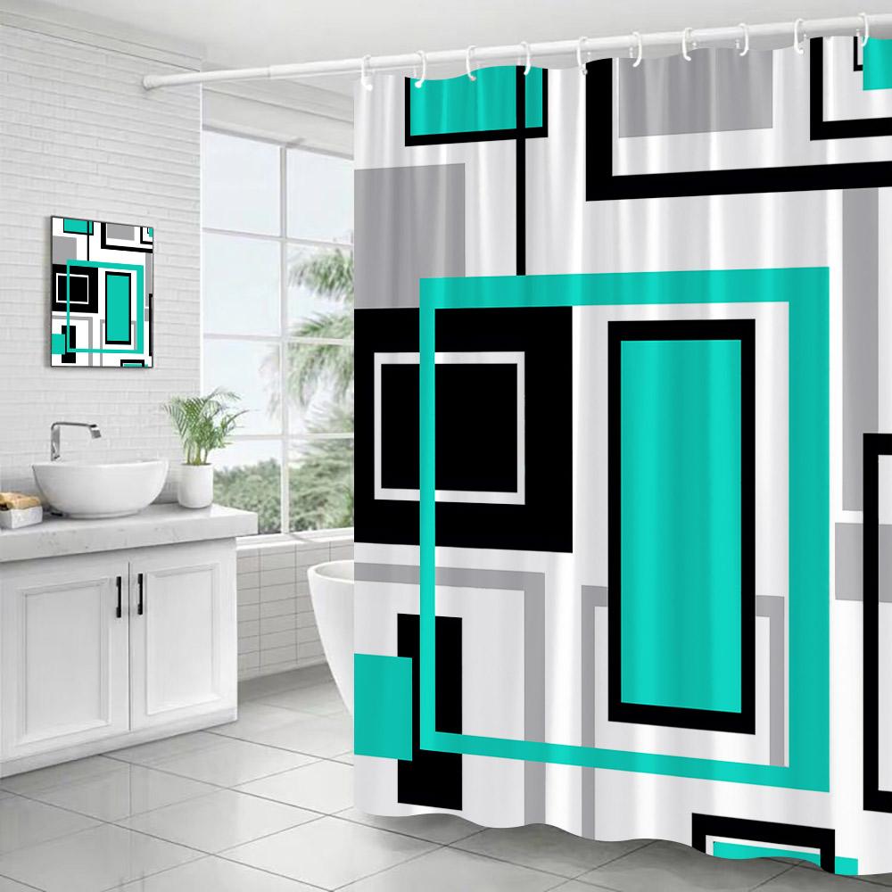 Creative Geometric Pink Shower Curtain Black Grey Square Pattern Modern Polyester Fabric Home Bathroom Curtains Decor With Hooks W60H190(CM)-1 Pcs
Creative Geometric Pink Shower Curtain Black Grey Square Pattern Modern Polyester Fabric Home Bathroom Curtains Decor With Hooks W60H190(CM)-1 Pcs