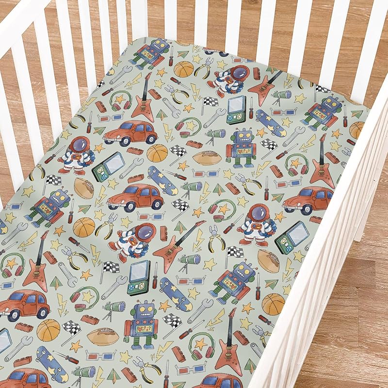 Винтажные приталенные простыни для детской кроватки с рисунком рыбалки на баса, для девочки и мальчика, 52 x28 , чехлы для матраса детской кроватки с рисунком рыбы озера, нейтральный подарок для любителей рыбалки, мягкая дышащая детская One size