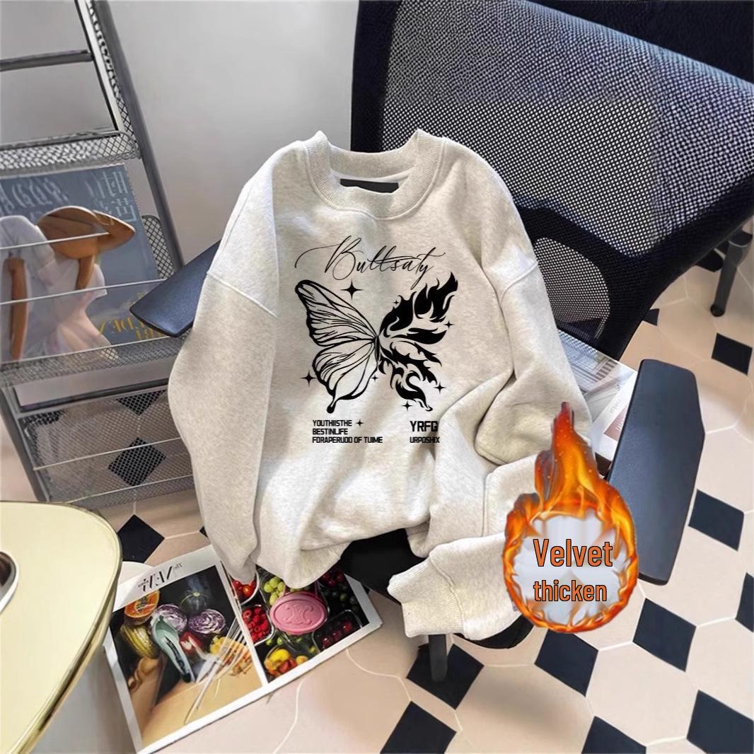 Korean Style Retro Heavyweight Fleece-Lined Sweatshirt: Cozy Round Neck, Relaxed Fit for Couples, Perfect for Autumn and Winter. XL
Korean Style Retro Heavyweight Fleece-Lined Sweatshirt: Cozy Round Neck, Relaxed Fit for Couples, Perfect for Autumn and Winter. XL