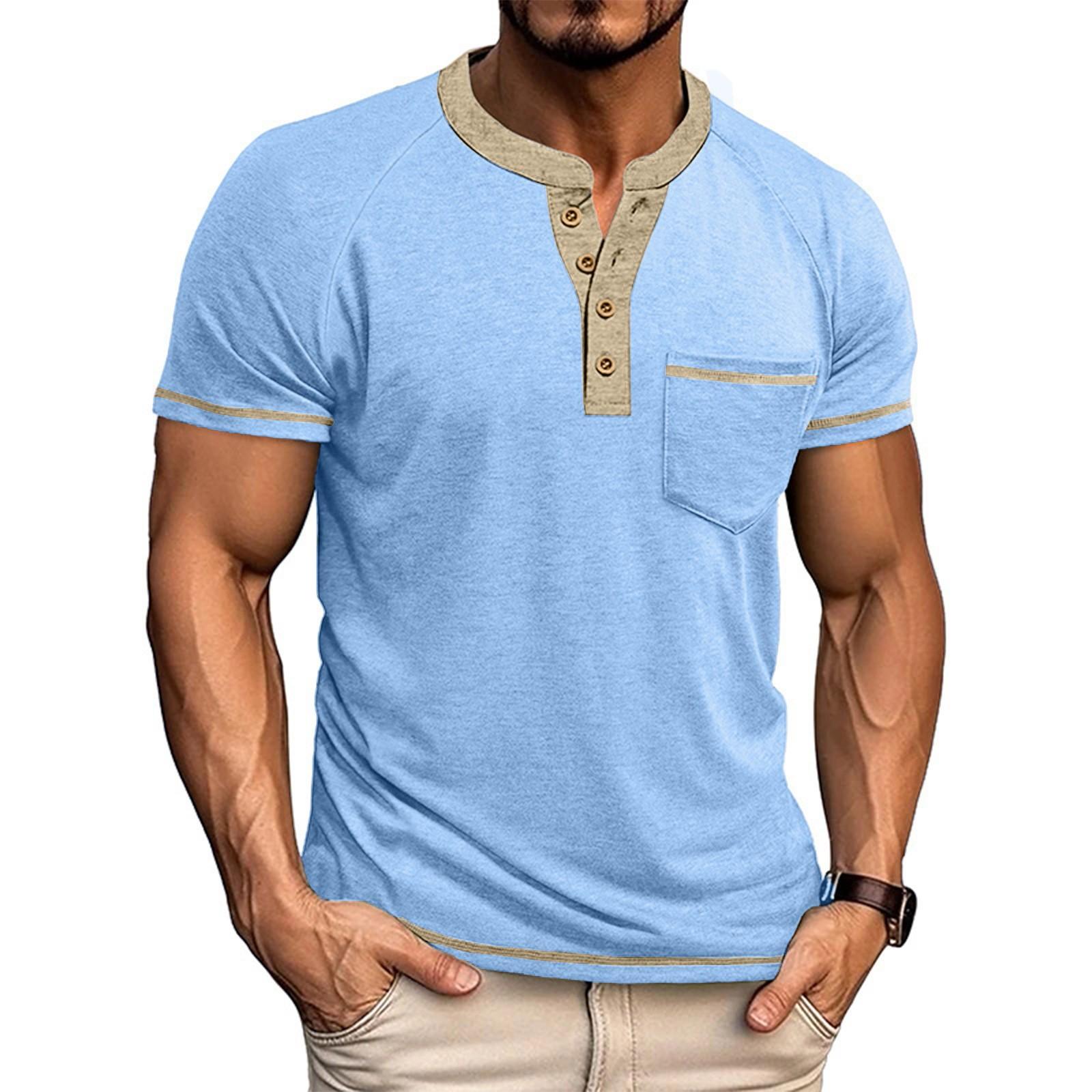 Мужская футболка с коротким рукавом и карманным воротником, повседневный топ с лацканами XXL синий
Мужская футболка с коротким рукавом и карманным воротником, повседневный топ с лацканами XXL синий