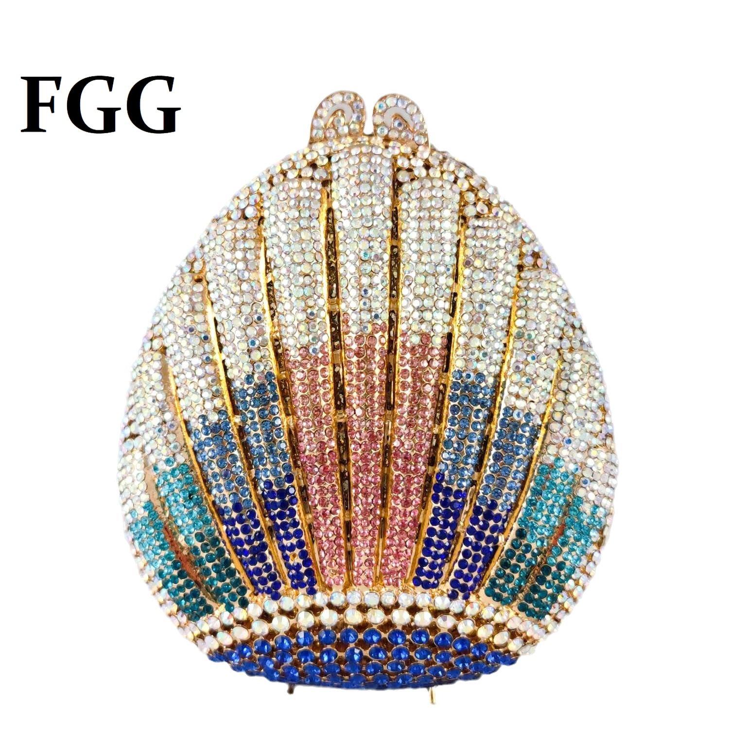 Boutique De FGG Shell Shape Women Colorful Crystal Evening Clutch Bags Wedding Bridal Rhinestone Purses Party Minaudiere Handbag Mini Size
Boutique De FGG Shell Shape Women Colorful Crystal Evening Clutch Bags Wedding Bridal Rhinestone Purses Party Minaudiere Handbag Mini Size