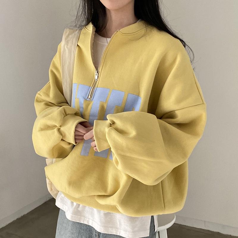Korean Style Oversized Sweatshirt Half-Zip Stand Collar Pullover Casual Loose Letter Print Sweatshirt For Spring Fall XXL жовтий
Korean Style Oversized Sweatshirt Half-Zip Stand Collar Pullover Casual Loose Letter Print Sweatshirt For Spring Fall XXL жовтий