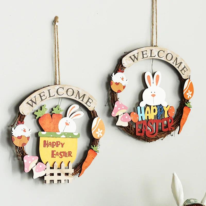 Home Easter Decorations Wooden Rabbit Easter Egg Wreath Pendant Wall Hanging Door Hanging Ornaments Home Decore
Home Easter Decorations Wooden Rabbit Easter Egg Wreath Pendant Wall Hanging Door Hanging Ornaments Home Decore