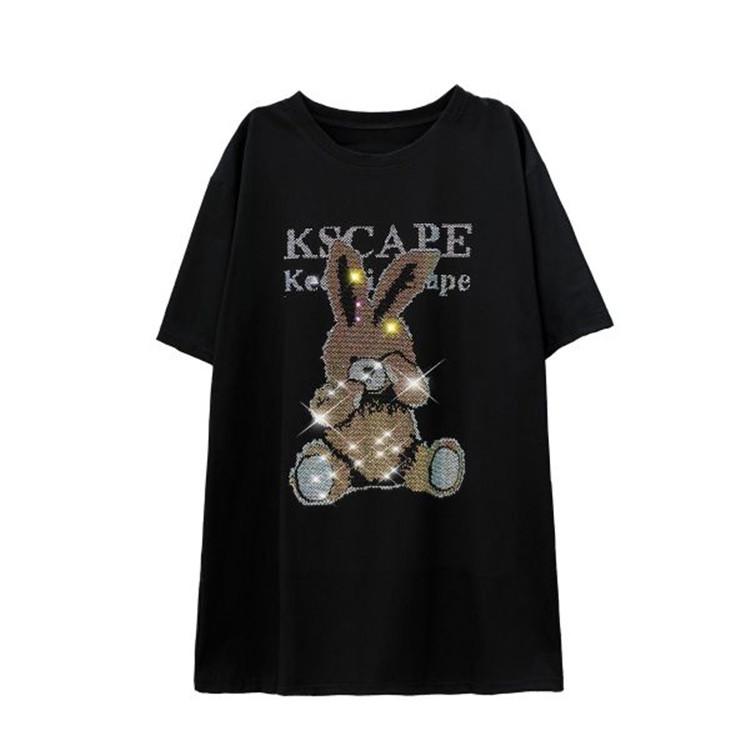 Heavy Industry Cartoon Rabbit Ironing Diamond Short Sleeve Large T-shirt Summer Medium-Length Loose Top for Women XXXL білий
Heavy Industry Cartoon Rabbit Ironing Diamond Short Sleeve Large T-shirt Summer Medium-Length Loose Top for Women XXXL білий