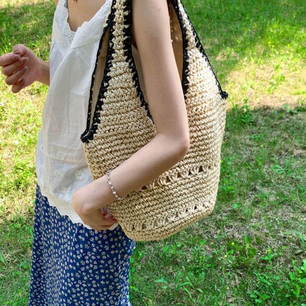 Handmade Weave Tote Bag Large Capacity Summer Beach Handbag Leisure Grass Woven Bag Girls хакі
Handmade Weave Tote Bag Large Capacity Summer Beach Handbag Leisure Grass Woven Bag Girls хакі
