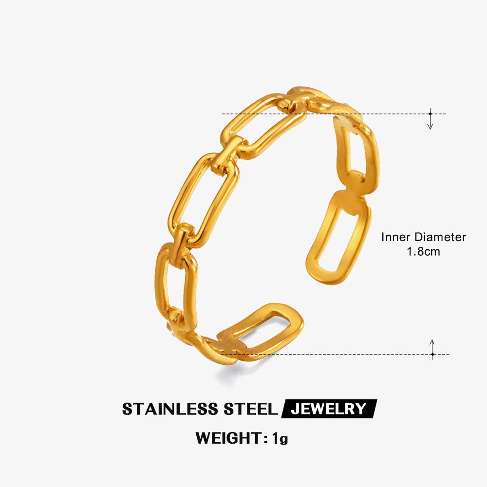 Hip Hop Geometric Chain Ring Stainless Steel Gold Color Trendy Minimalist Open Rings Women s Zircon Birthday Gift Wholesale resizable
Hip Hop Geometric Chain Ring Stainless Steel Gold Color Trendy Minimalist Open Rings Women s Zircon Birthday Gift Wholesale resizable