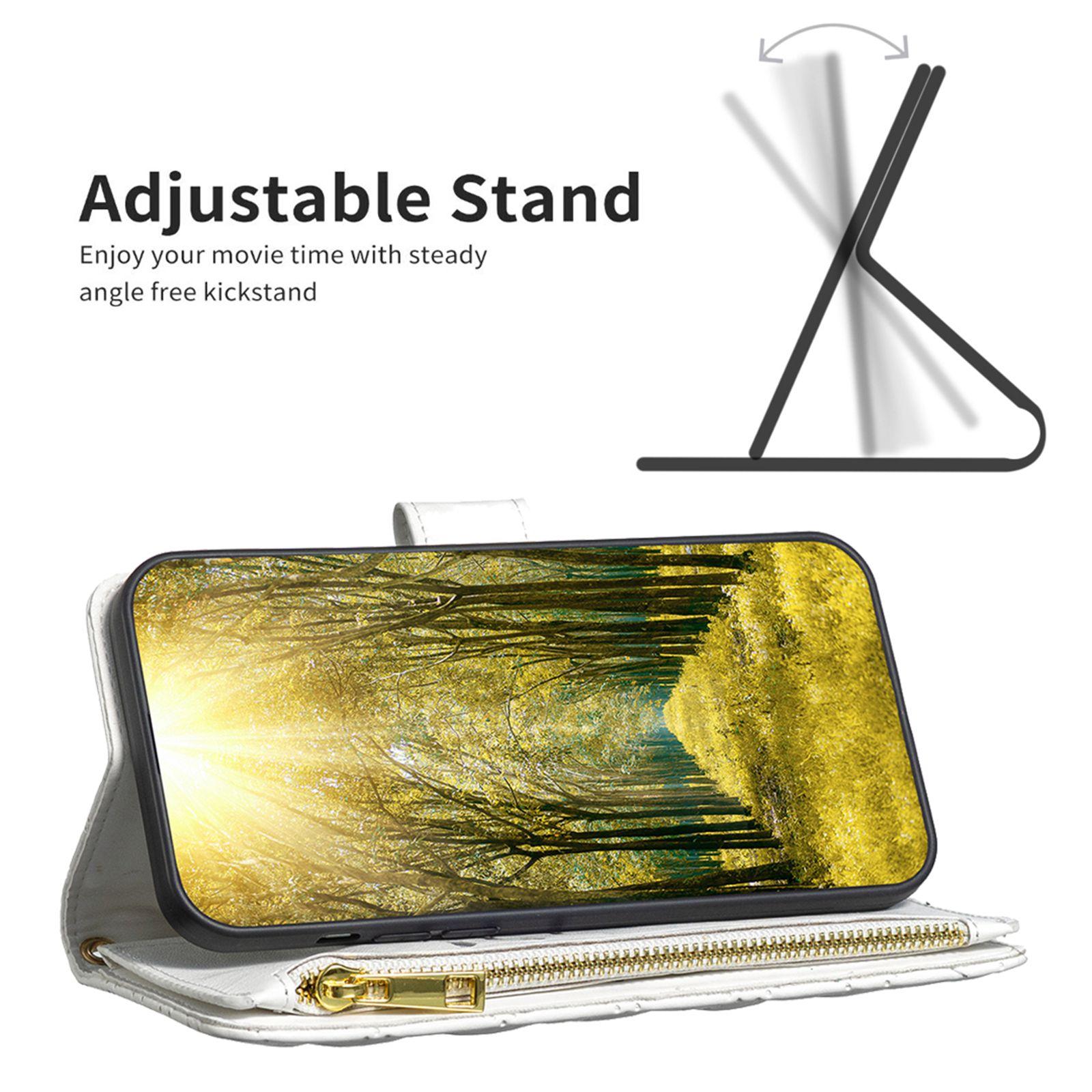 BINFEN COLOR BF Style-15 for iPhone 13 mini 5.4 inch Zipper Pocket Rhombus Pattern Imprinted Phone Case Matte PU Leather Wallet Stand Shell White
BINFEN COLOR BF Style-15 for iPhone 13 mini 5.4 inch Zipper Pocket Rhombus Pattern Imprinted Phone Case Matte PU Leather Wallet Stand Shell White