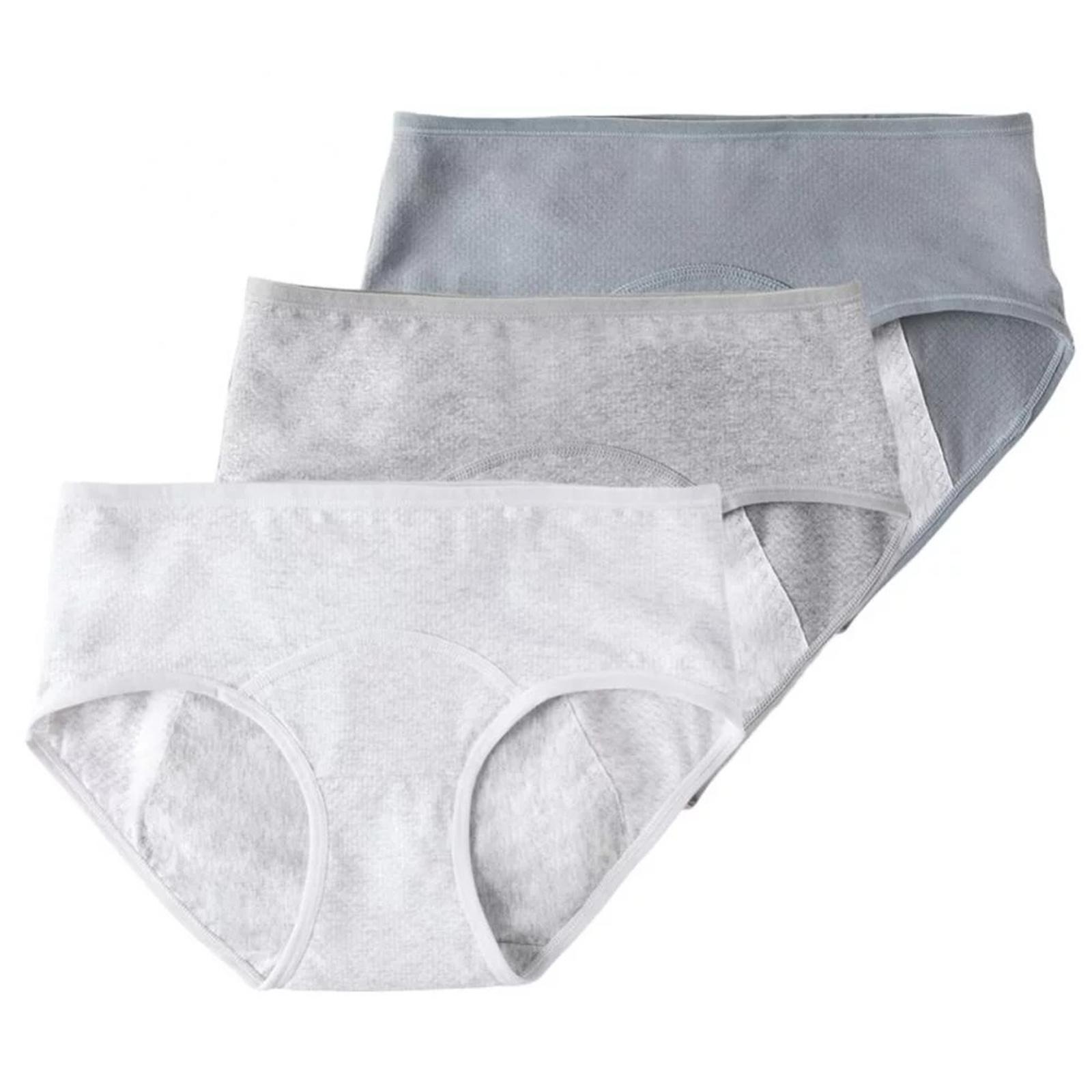 Women s 3 Pack Cotton Leakproof Period Underwear Middle Waist Comfortable Panties Blue Dark Grey Light Grey S
Women s 3 Pack Cotton Leakproof Period Underwear Middle Waist Comfortable Panties Blue Dark Grey Light Grey S