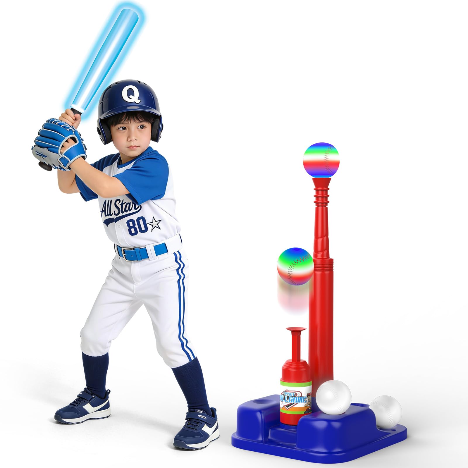 EagleStone Baseball Toy ES580 Batting Kids Toy 3 Ways to Play Glowing Bat Glowing Ball 4 Baseballs Automatic Launcher Assembly Parent-Child Game
EagleStone Baseball Toy ES580 Batting Kids Toy 3 Ways to Play Glowing Bat Glowing Ball 4 Baseballs Automatic Launcher Assembly Parent-Child Game