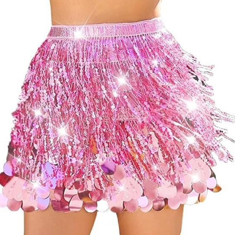 Belly Dance Hip Scarf Laces Up Sequins Skirt Sparkles Wrap Skirt Bellydance Costumes for Halloween Raves Party Clubwears рожевий
Belly Dance Hip Scarf Laces Up Sequins Skirt Sparkles Wrap Skirt Bellydance Costumes for Halloween Raves Party Clubwears рожевий