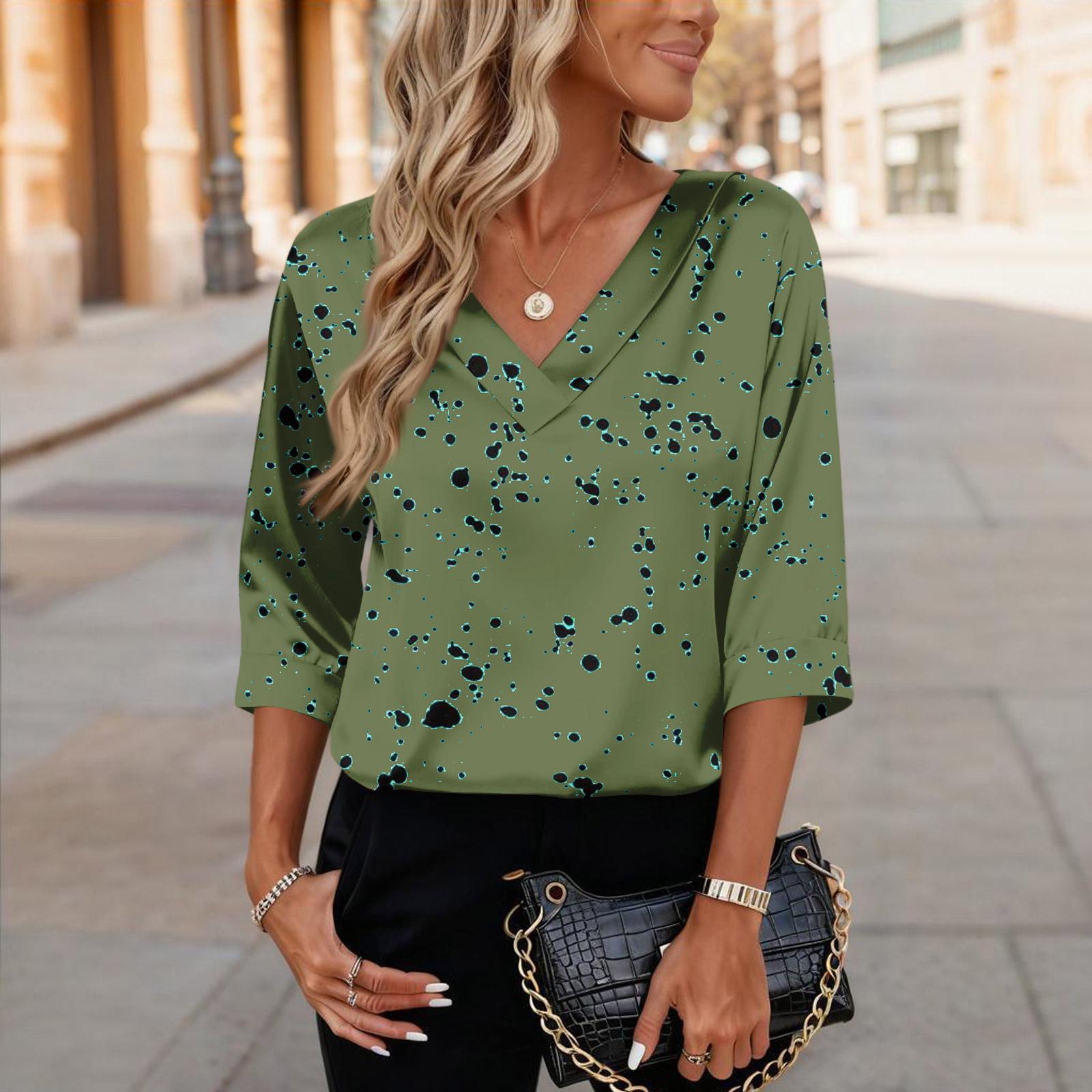 Женские рубашки с рукавами 3/4, V-образный вырез, атласные, свободные, нарядные, модные, футболки, пуловеры, блузки, топы L
Женские рубашки с рукавами 3/4, V-образный вырез, атласные, свободные, нарядные, модные, футболки, пуловеры, блузки, топы L