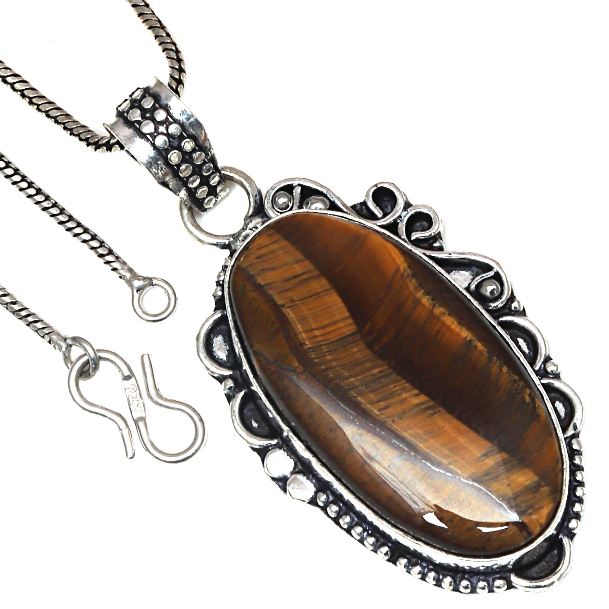 Подвеска с драгоценным камнем тигровый глаз, ручная работа, серебряное украшение ко Дню святого Валентина, 2,25 дюйма 
Подвеска с драгоценным камнем тигровый глаз, ручная работа, серебряное украшение ко Дню святого Валентина, 2,25 дюйма