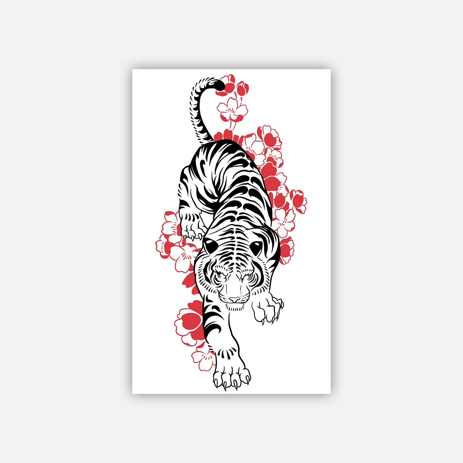 New Traditional Cherry Blossom Tiger Tattoo Patch Waterproof And Long-Lasting Women S Big Arm High-End Simulation Tattoo 11*18
New Traditional Cherry Blossom Tiger Tattoo Patch Waterproof And Long-Lasting Women S Big Arm High-End Simulation Tattoo 11*18