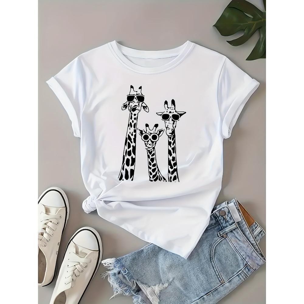 Giraffe Family Print Cute T-shirt Crew Neck Short Sleeve Top for Spring Summer Women s Clothing S
Giraffe Family Print Cute T-shirt Crew Neck Short Sleeve Top for Spring Summer Women s Clothing S