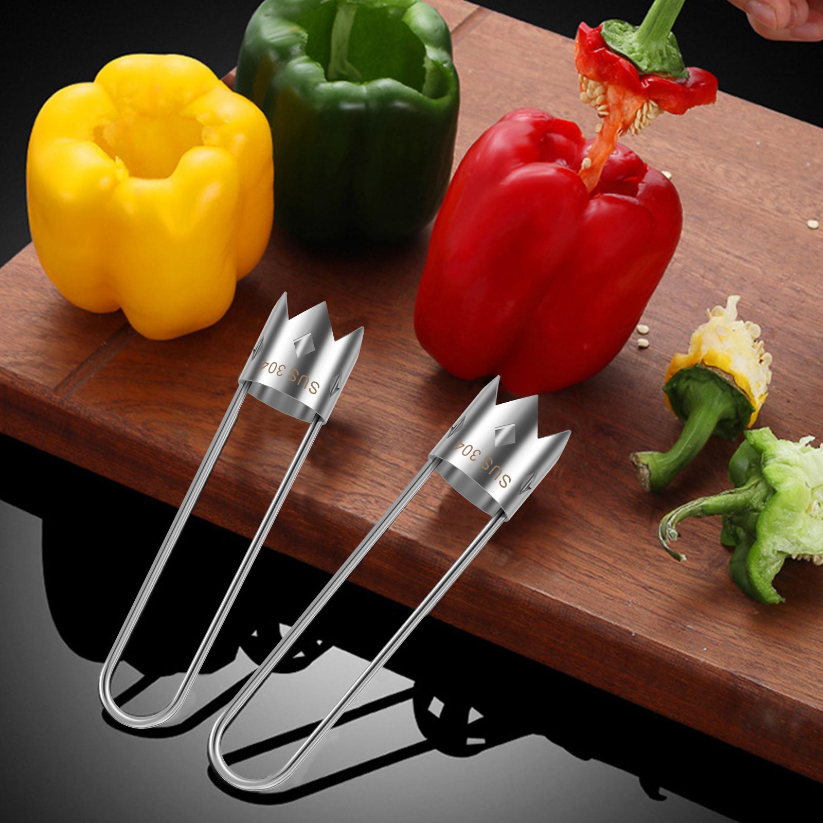 Pepper Corer Stainless Steel Chili Corer with Handle Hangable Pepper Seed Removal Tool Practical Chili Seed Remover Efficient
Pepper Corer Stainless Steel Chili Corer with Handle Hangable Pepper Seed Removal Tool Practical Chili Seed Remover Efficient