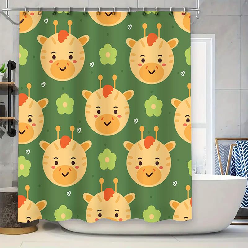 Adorable Animal Print Shower Curtain For Kids Bathroom Decor Giraffe Design Green Floral Pattern Fabric Waterproof Home Textiles W60H190(CM)-1 Pcs
Adorable Animal Print Shower Curtain For Kids Bathroom Decor Giraffe Design Green Floral Pattern Fabric Waterproof Home Textiles W60H190(CM)-1 Pcs