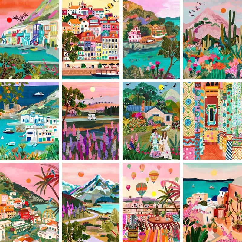 Colorful Travel Mountain City Canvas Painting Abstract Landscape Posters and Prints Wall Art Pictures for Home Living Room Decor 21cm×30cm NoFrame
Colorful Travel Mountain City Canvas Painting Abstract Landscape Posters and Prints Wall Art Pictures for Home Living Room Decor 21cm×30cm NoFrame