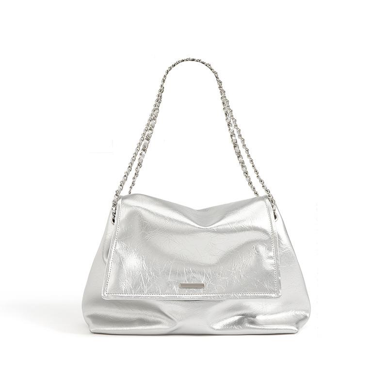 Кожаная женская серебряная сумка-тоут высокого класса на цепочке, новая вместительная сумка через плечо, женская универсальная сумка-мессенджер
Кожаная женская серебряная сумка-тоут высокого класса на цепочке, новая вместительная сумка через плечо, женская универсальная сумка-мессенджер