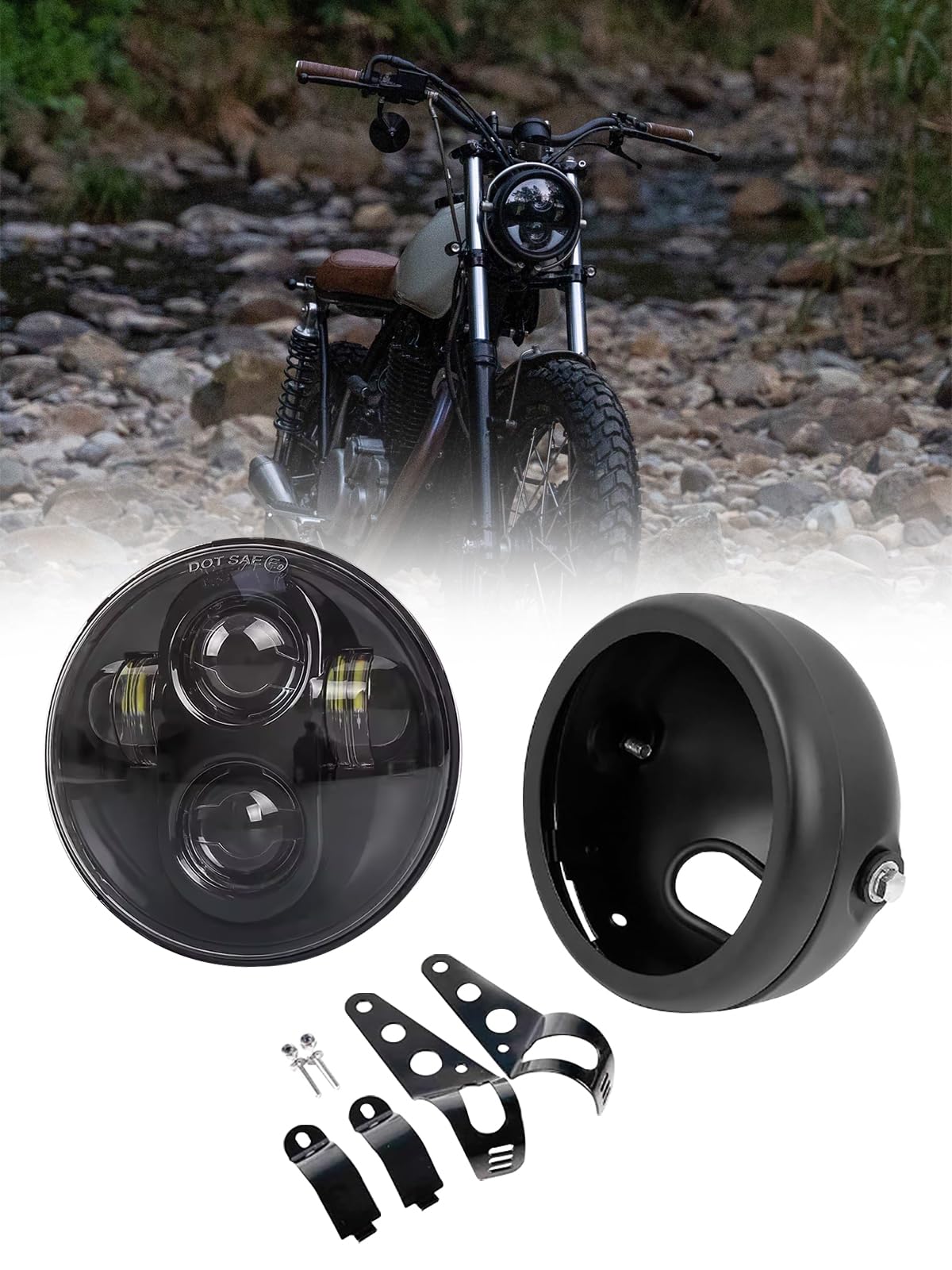 NORTHYUN LED Headlight with Motorcycle High IP67 Waterproof Compatible with Rebel Yamaha XSR Triumph Drag Star 5.75-inch Shell, Hi/Lo Switching, DRL, чёрный
NORTHYUN LED Headlight with Motorcycle High IP67 Waterproof Compatible with Rebel Yamaha XSR Triumph Drag Star 5.75-inch Shell, Hi/Lo Switching, DRL, чёрный