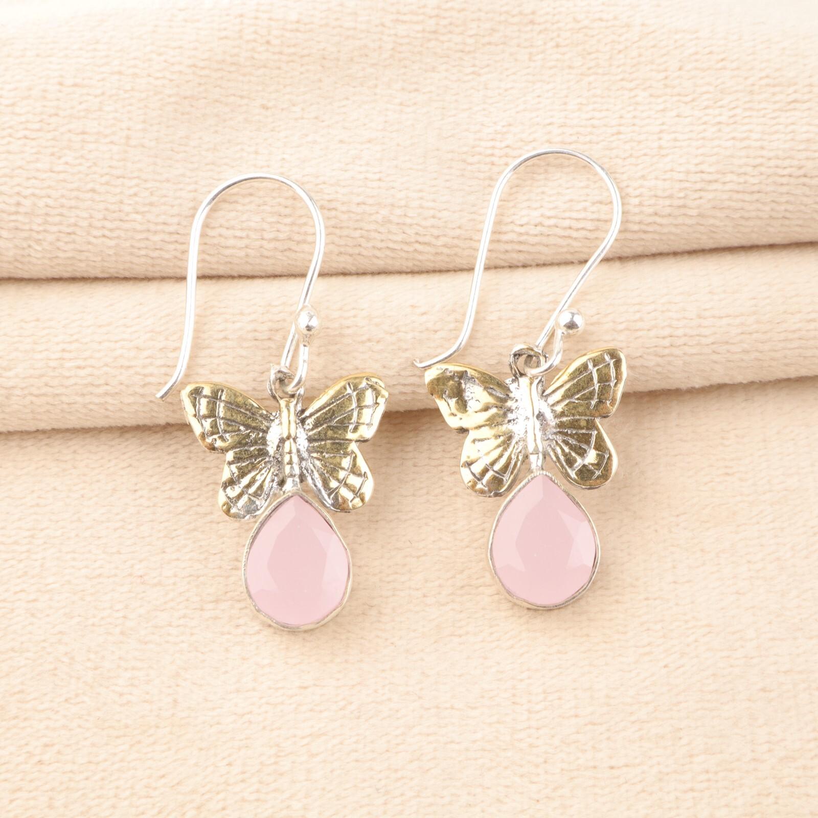 Rose Chalcedony Gemstone 925 Sterling Silver Jewelry Handmade Hook Earrings 1.3 EE-155-18
Rose Chalcedony Gemstone 925 Sterling Silver Jewelry Handmade Hook Earrings 1.3 EE-155-18